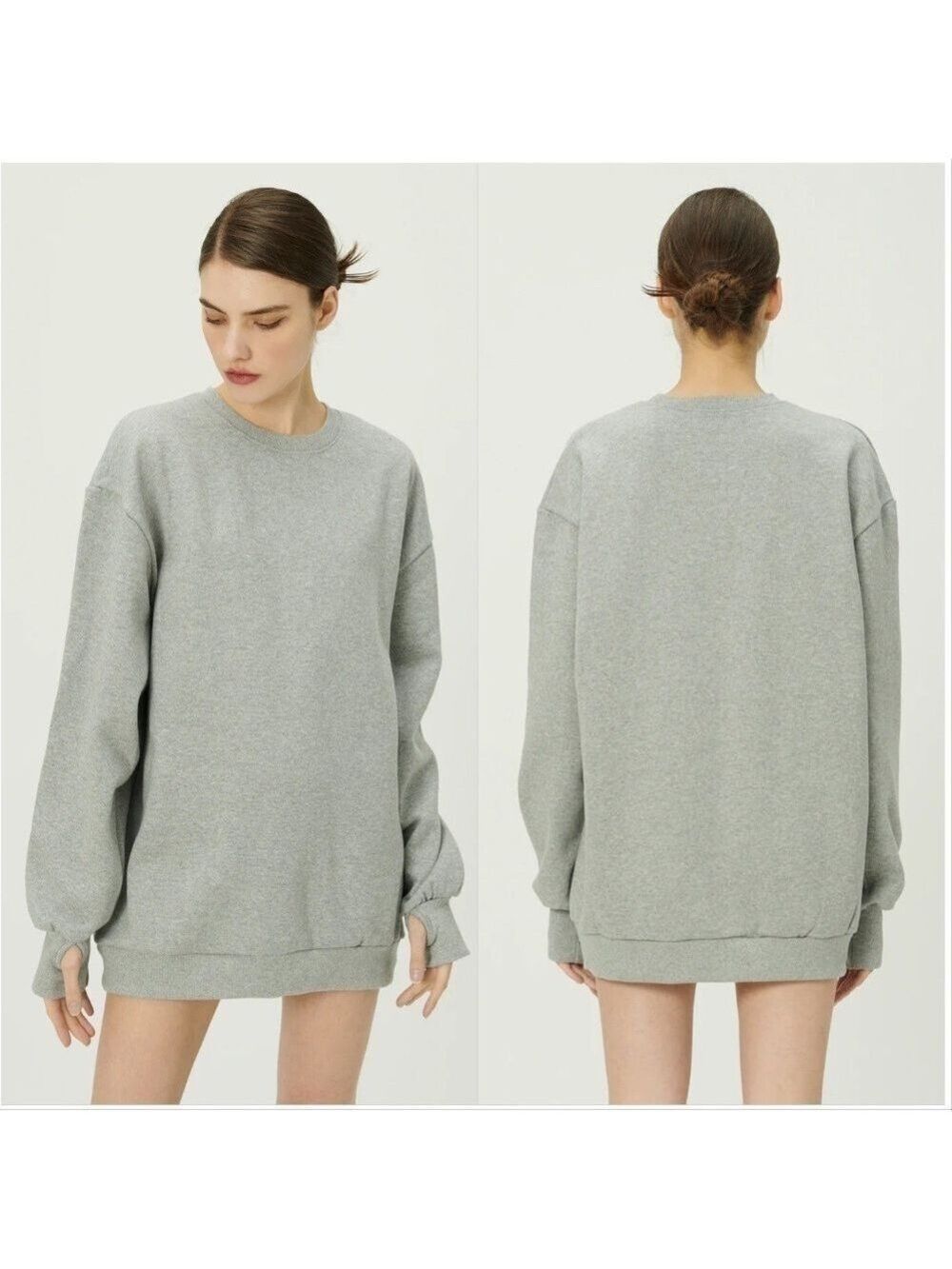 Storets Womens Hannah Oversized Sweatshirt w/Thumbhole Grey NWOT